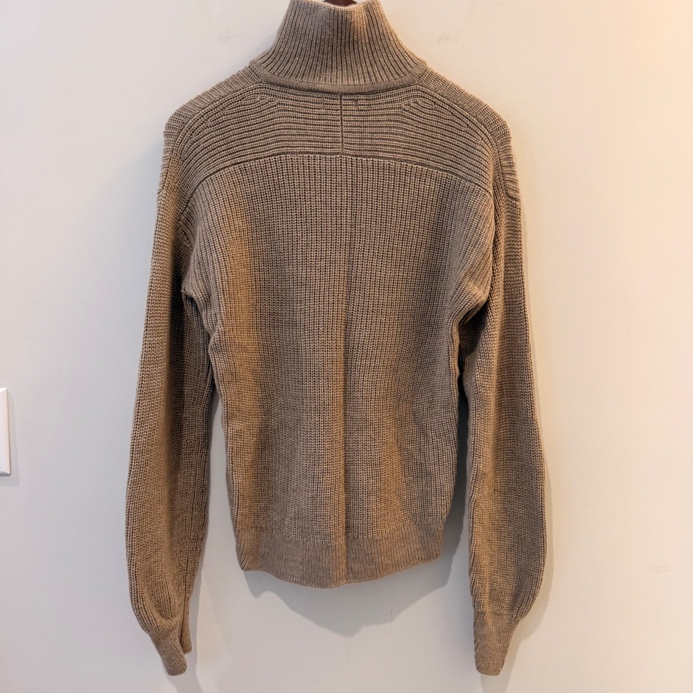 Quince Australian Merino Wool Half Zip Sweater Ribbed Malted Toffee Small NWOT - Picture 6 of 11